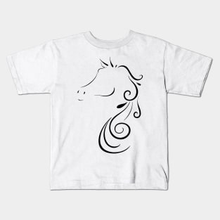 Elegant Horse Swirls Kids T-Shirt